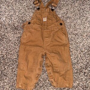Carhartt Infant Tan Canvas Overalls with Utility Pockets